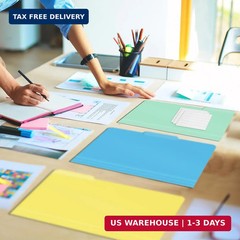Better Office Products Heavyweight Poly Folders File, 1/3 Cut Tabs, 12 Pack, Ass