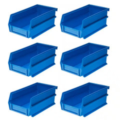 Locbin 7-3/8 In. L X 4-1/8 In. W X 3 In. H Blue Tool Storage Bin, (6-Pack)