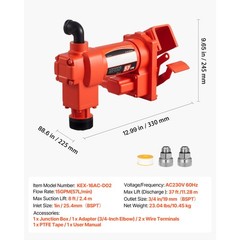 Uimoso Electric Fuel Transfer Pump 110V for Diesel, Oil, and Kerosene, 15 GPM