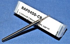 Harvey Tool 1.143mm(0.045″) Dia. 3 flute 7.8mm (.307″) LOC 3mm Shank 3Pcs Lot
