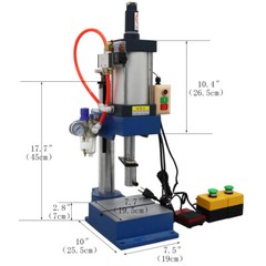 1100lbs/500kg Desktop Pneumatic Punch Press Machine with 2 Buttons & Foot Switch
