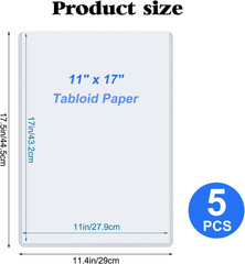 11″ X 17″ Hard Plastic Sheet Protectors, Menu Rigid Print Protectors, Clear Cert