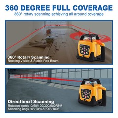 500m Self-leveling Red Laser Level 360 Rotating Rotary w/1.65M Tripod + 5M Staff