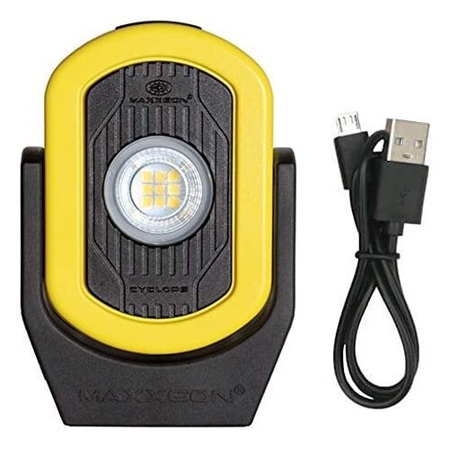 Maxxeon Workstar Cyclops USB-C Rechargeable LED Work Light HiVis Yellow