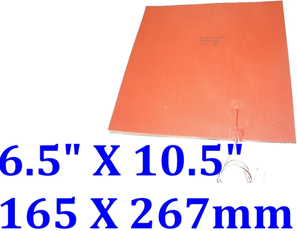 Silicone Heating Pad 6.5″ X 10.5″ 24V 200W / 300W with PSA NTC100K Custom Made