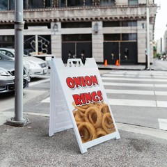 A-frame Sidewalk Onion Rings 24″ x 36″ Double Sided A-Frame Sidewalk Sign