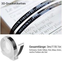5PK For DYMO Organizer Xpress Label Maker 3D Embossing Tape 520109 Black 3/8″