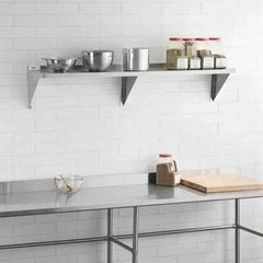 12″W x 72″L Stainless Steel Commercial Kitchen Overshelf Solid Wall Mount Shelf