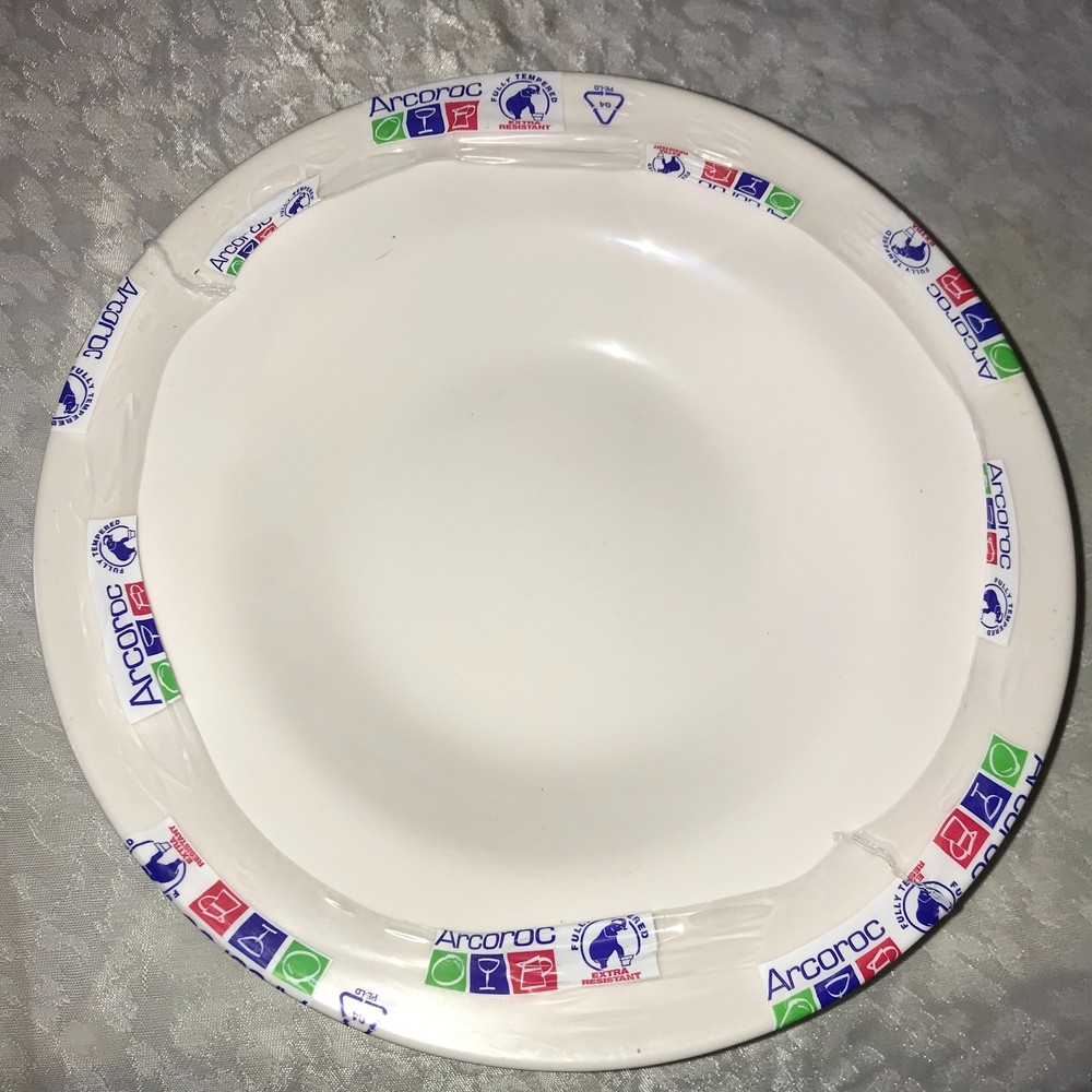 NOS Rare SET of 6 ARCOROC Off-White HOTELIERE 11¼”Diam Large Rim PASTA Soup BOWL