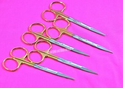 NEW 5 Premium GERMAN TC Iris Scissors 4.5″ Straight Surgical Dental Instruments