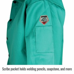 Revco Black Stallion 30″ TruGuard 200 FR Cotton Welding Jacket, Green Size Large