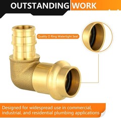 Reliable 5-Pack Lead-Free Brass Elbow, 1/2″ PRESS x 1/2″ PEX-A Plumbing Solution