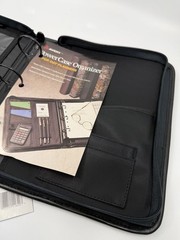 New Avery Powercase Black Leatherette Zippered 3-Ring Binder Organizer