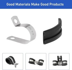 Stainless Steel Cable Clamps Kit 3/4 Inch 50 Pcs with Screws for Wires Pipes