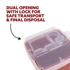 Sharps Container, 1 Quart, Biohazard Needle and Syringe Disposal, 3 Pack