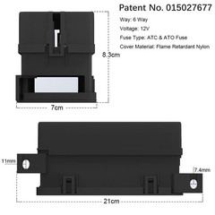 12V Fuse Relay Box with 6 Relays and 11 Way ATC/ATO Blade Fuses, Pre-Wired Fu…