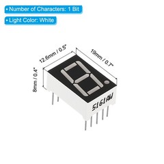 20Pcs Common Cathode 7Segment 10Pin 1Bit 3.3V 0.56″ LED Display White