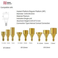 US Dental Healing Cap Closure Cap NOB RP NP Conical NobelActive Implant Abutment