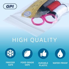 GPI – 3 X 5 Clear Plastic Zip Bags, 1000 Count, Heavy-Duty 4 Mil Thick Durable P
