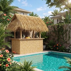 Novabright 20 Pcs 20” x 18.5” Artificial Straw Roof Thatch Rolls and Brown