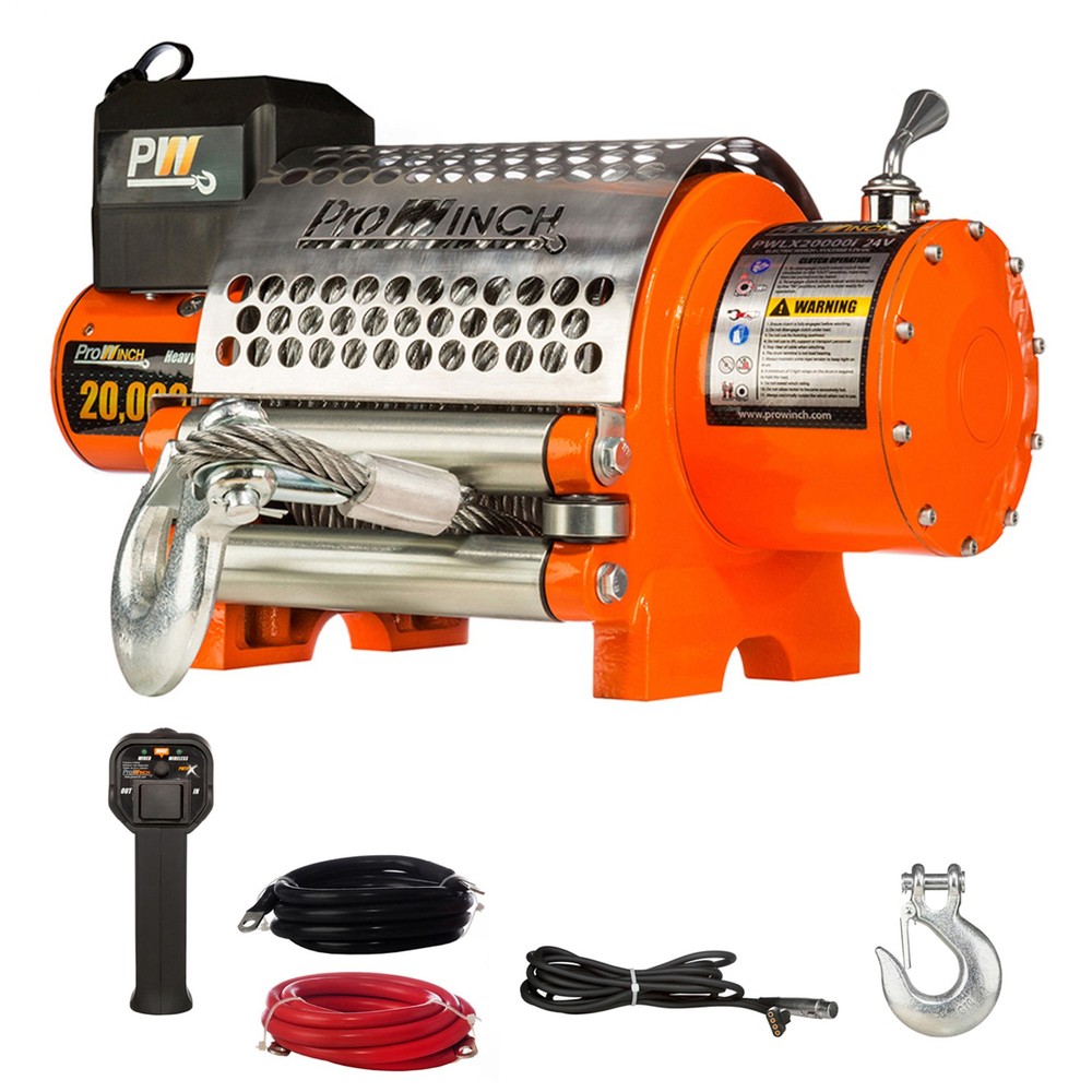 Electric Waterproof Winch Wire Rope 20000 lb 24V Wireless for Efficient Lifting