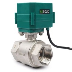 U.S. Solid 1 1/2 inch Motorized Ball Valve with US Plug Stainless Steel 110V AC