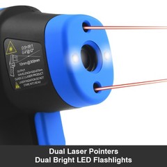 Infrared Thermometer Gun -50°C to 1500°C (-58°F to 2732°F) with Laser, 30:1 D:S