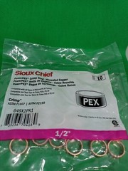 PACK OF 10 – 1/2″ PEX Copper Crimp Rings by Sioux Chief, ASTM/CSA, 649X2