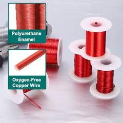 36 AWG Magnet Wire 2 oz Magnetic Coil Wire 155C(311F), Red,White