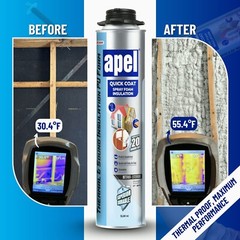 Apel Spray Foam Insulation Kit (12 x 32.80 oz./240 Bd ft) Heat and Acoustic Insu