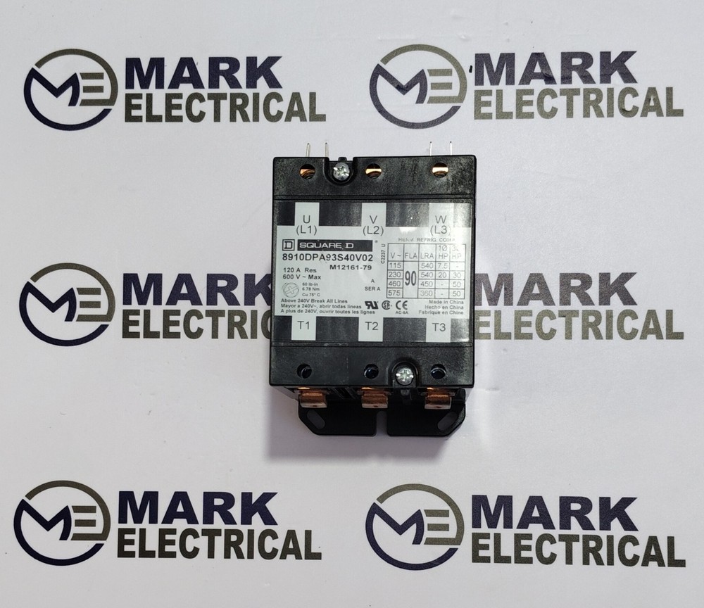 SQUARE D 8910DPA93S40V02 MAGNETIC CONTACTOR 120A VOLTAGE 110VAC FAST SHIPPING