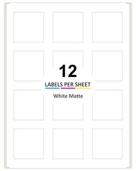 3000 2×2 Inch Printable Laser and Inkjet Sticker Square Labels 250 Sheets