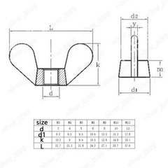 Galvanized Steel Wing Thumb Nuts Wing Nuts M3 M4 M5 M6 M8 M10 M12