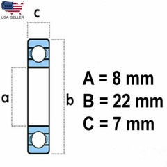 608-ZZ Ball Bearing 8x22x7 Dual Shielded Metal Chrome Skateboard 608Z (10 QTY)