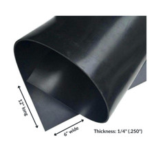 Neoprene Rubber Sheet Solid 1/4 Thick 6″ wide x 12″ 60A Duro Black