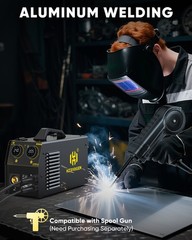 HZXVOGEN MIG Welder for Alu/Iron/Steel, 205A 5in1 110V 220V MIG Welding Machine