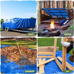 Rugged Rhino All Weather 100% Waterproof 8' x 10' (2 Pack), Blue
