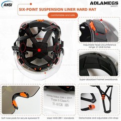 Hardhats size range from 53-63cm/ 20.86-24.80 inch, White Hard Hat With…