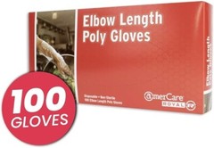 21 1/2″ Elbow Length Poly Glove, Box of 100