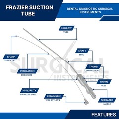 Frazier Suction Tube 7.6″ Aspirator 11 French (3.6 mm) Diagnostic German Grade