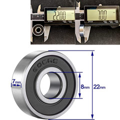 10Pack 608-2RS Ball Bearing Two Rubber Sealed Chrome Skateboard 8x22x7