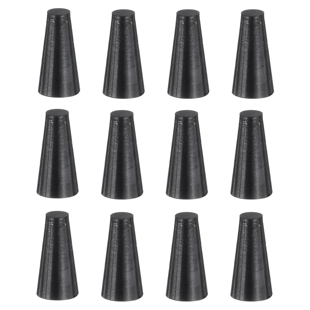 uxcell 12 Pcs Silicone Rubber Tapered Plug, 4.5mm to 8.5mm, Black