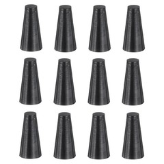 uxcell 12 Pcs Silicone Rubber Tapered Plug, 4.5mm to 8.5mm, Black