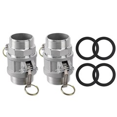 2 Pack Aluminum Camlock Fittings Type B & Type F Cam and Groove Hose Fittings A+