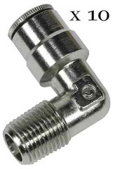 10 x Camozzi 6500 04-02 – 1/8 NPTF Male Thread to 1/4″ Hose Elbow Non-Swivel