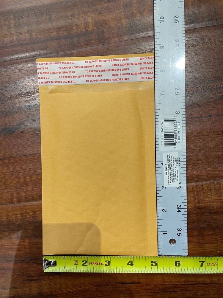 4×8 (4×7) Kraft Self Seal Bubble Mailer Padded Envelope, #000 25,50,100,500