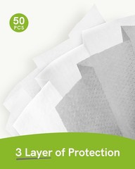 50-Pack Disposable 3-Ply ASTM Level 3 Face Masks – Comfortable & Stylish in Gray