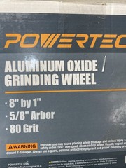 POWERTEC 8 x 1 in, Bench Grinding Wheel, 80 Grit, 5/8″ Arbor, Aluminum Oxide