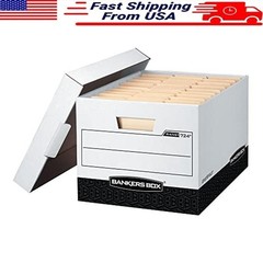 Heavy-Duty File Storage Boxes FastFold Lift-Off Lid 12 Pack Portable Efficient