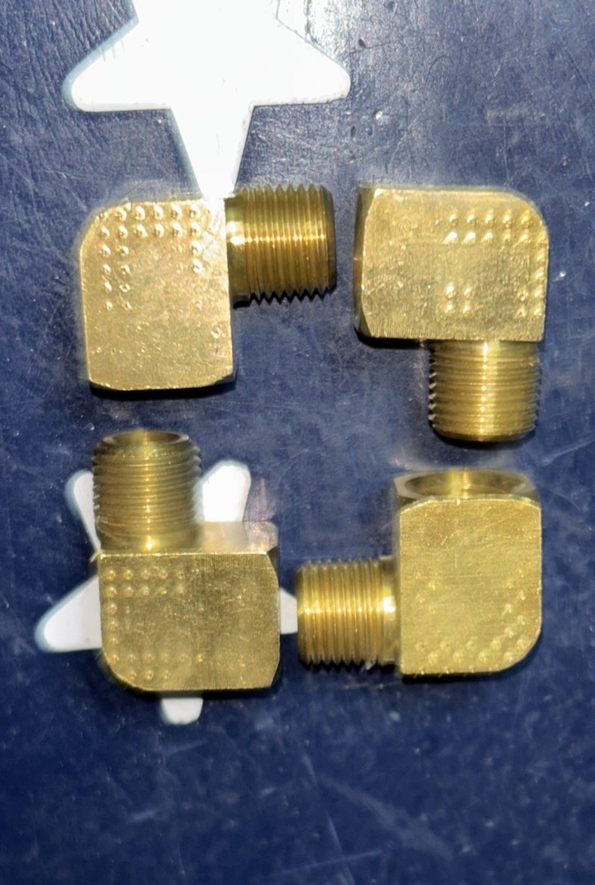 (4) Merit 1/8” Male/Female NPT BRASS STREET ELBOW 1/8” MNPT X 1/8” FNPT 90 STEAM
